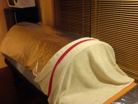 こちらは、遠赤外線ゲルマドームサウナです。